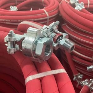 Steam hose with boss couplings & aluminum clamps